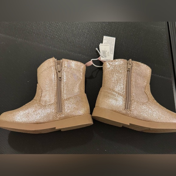 Old Navy Shiny Side Zip Western Boots in “Shiny Neutral” - Picture 9 of 10